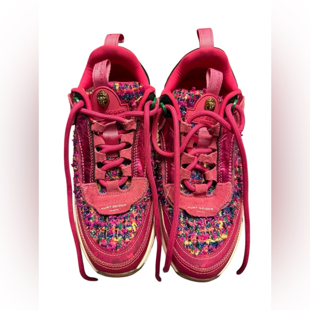 Kurt Geiger London Leather and Tweed Kensington Sneakers Link Size 36/5.5 - 6